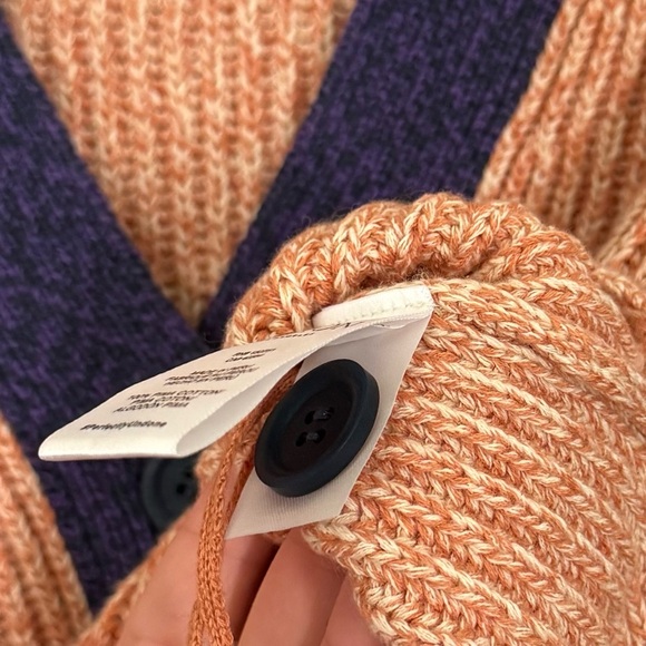 Nation LTD Sadie Colorblock Pheasant Marled Cotton Cardigan Sweater Small NEW - Picture 8 of 8